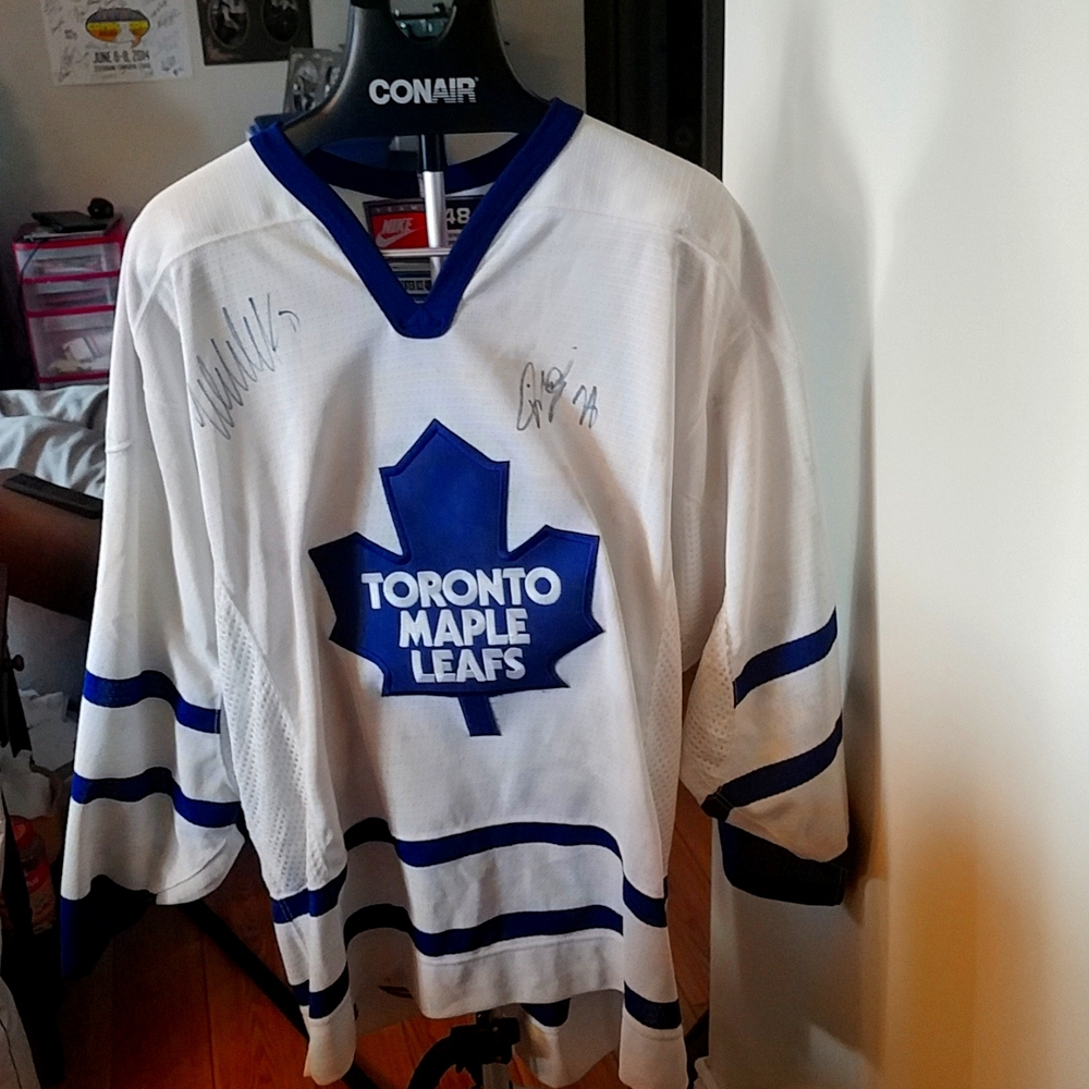 Hockey Jersey Signed By Wendell Clark & Tie Domi